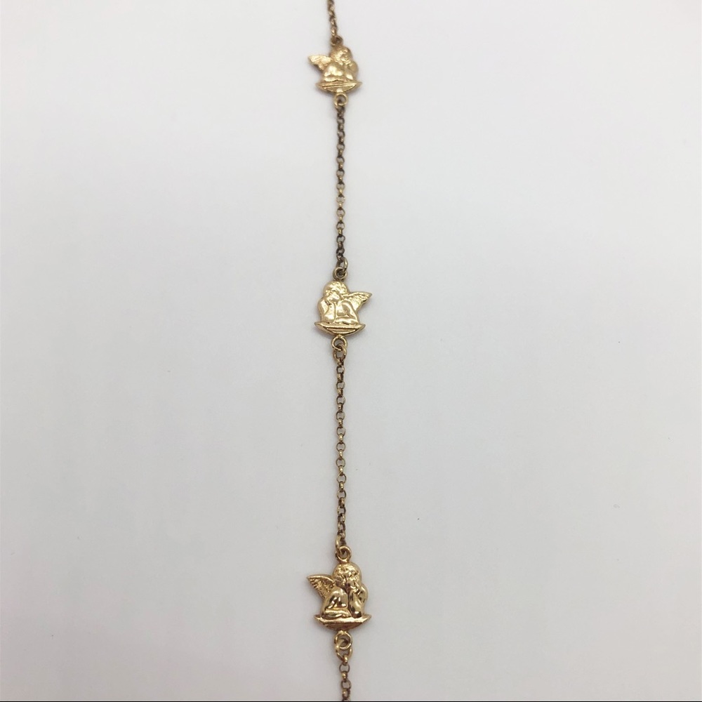14k yellow gold cherub angel vintage bracelet - Picture 2 of 7